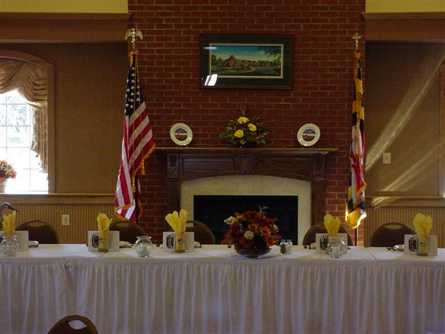 Head Table set up in Social Hall