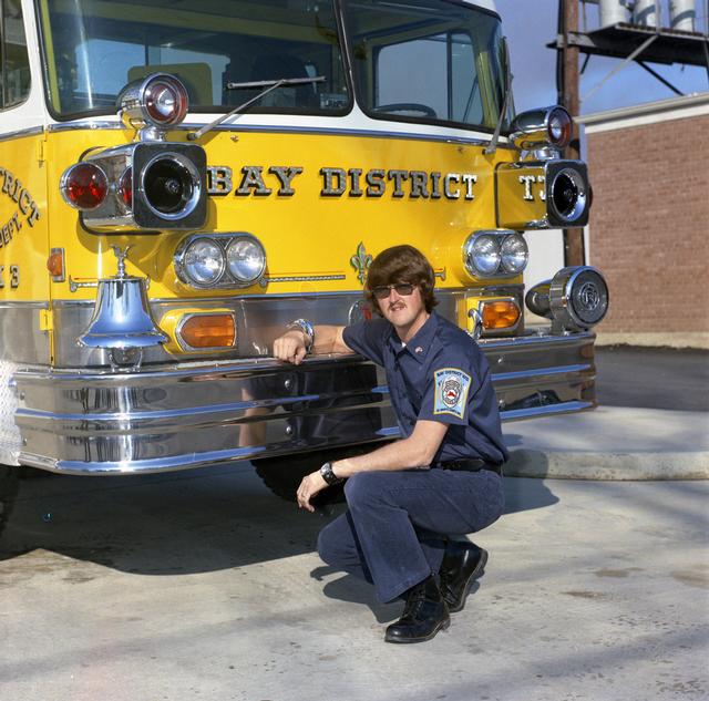 A young Nick Boszko in front of old Truck 3