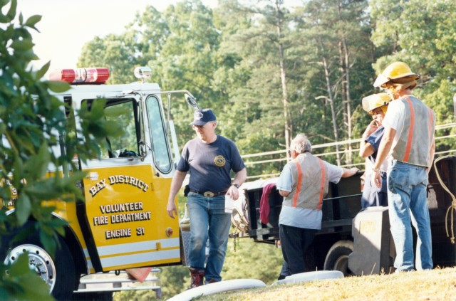 R.K. Fairfax at house burning on Rt 235