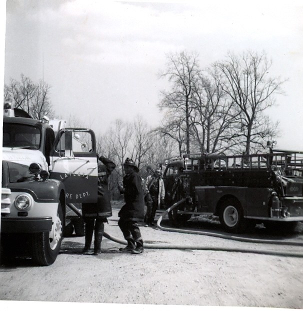 Engine 34 and LaPlata operating at Hughesville Tobacco Warehouse Fire